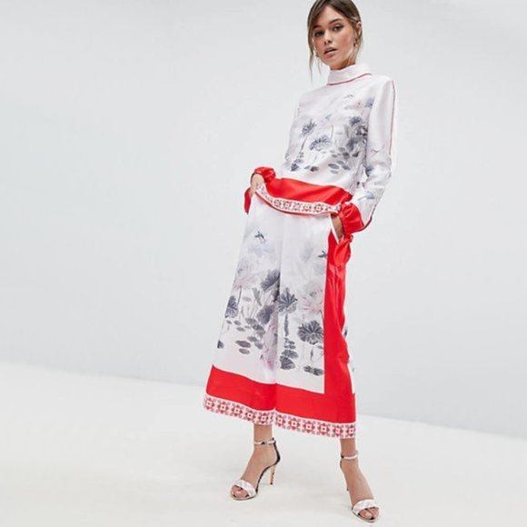 NWT Ted Baker London printed self-tie draped kimono jacket - Picture 6 of 16